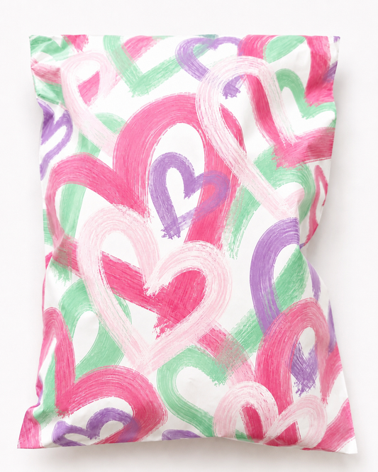 Brushed Hearts Poly Mailer Bags