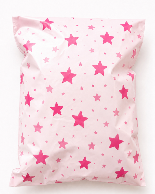 Pink Stars Poly Mailer Bags