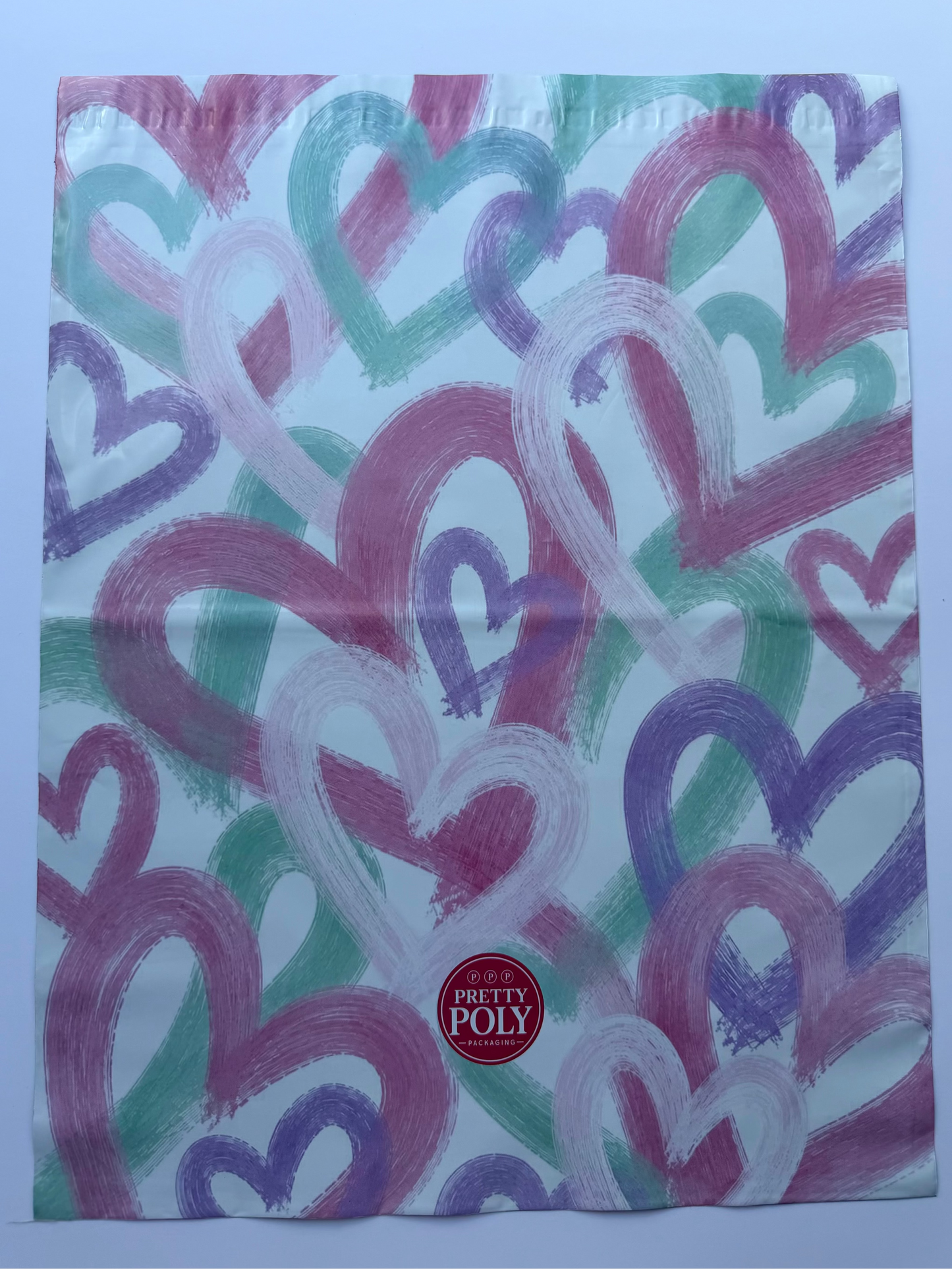 Brushed Hearts Poly Mailer Bags