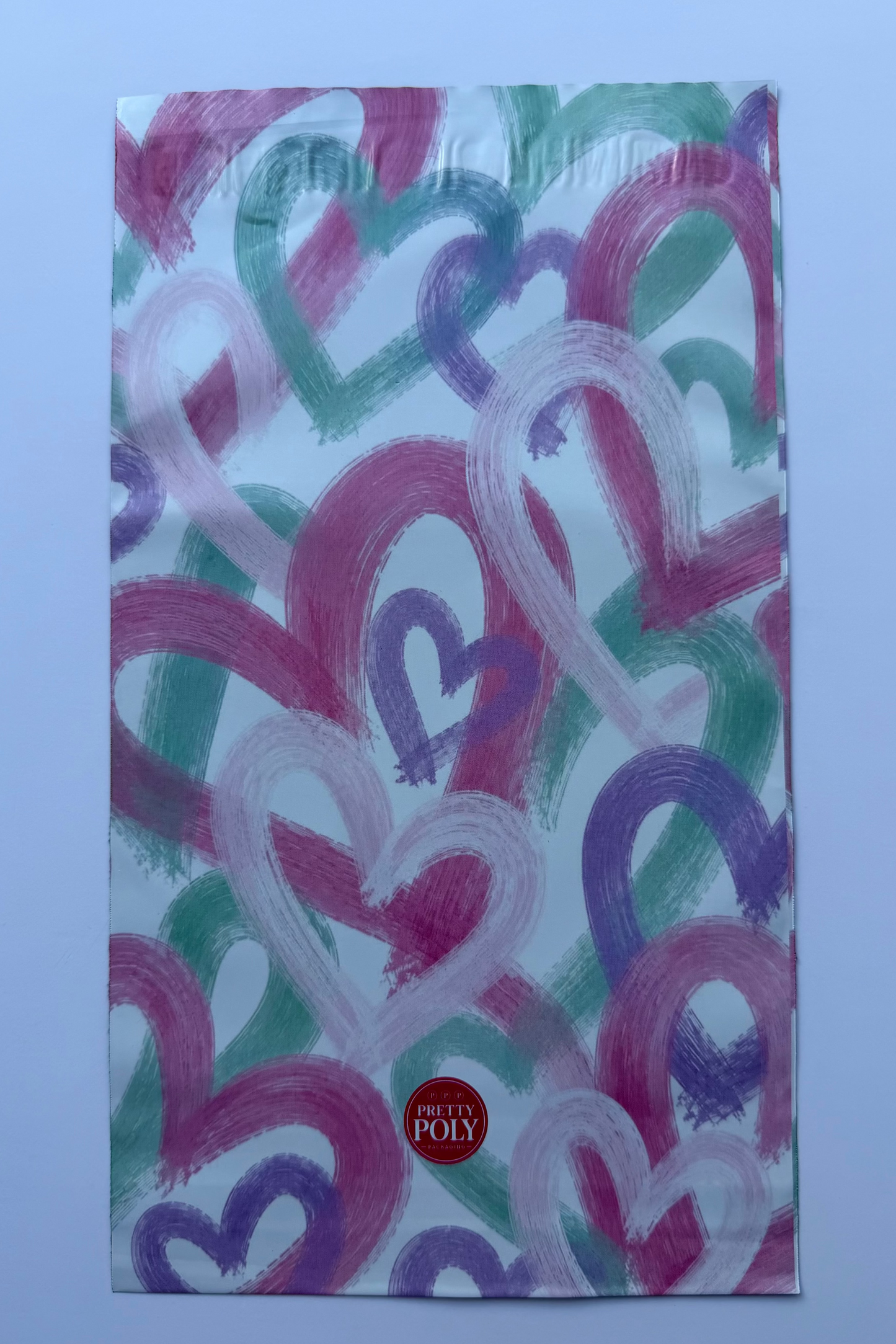 Brushed Hearts Poly Mailer Bags